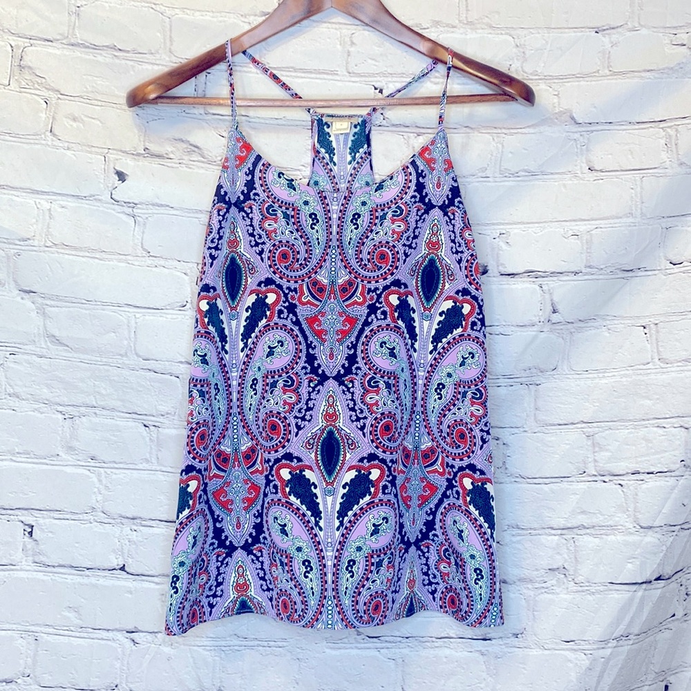 J. Crew Purple Blue Spaghetti Strap Camisole Top Size 2 Excellent Condition